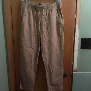 GAP Womans Tan‎  Pull On Linen Pants